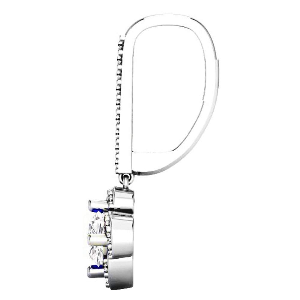 Dazzlingrock 10K White Gold Round Diamond Halo Flower Dangle Earrings for Women - 0.60 Cttw, Elegant Dangling Jewelry for Weddings, Parties & Special Occasions