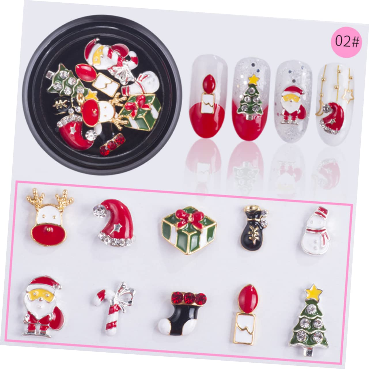 BIUDECO 3 Sets Christmas Nail Art Stickers - Holiday Nail Decals for Women, 60pcs Festive Nail Decorations with Christmas Theme Designs - Perfect for Parties, Gifts & Winter Nail Art