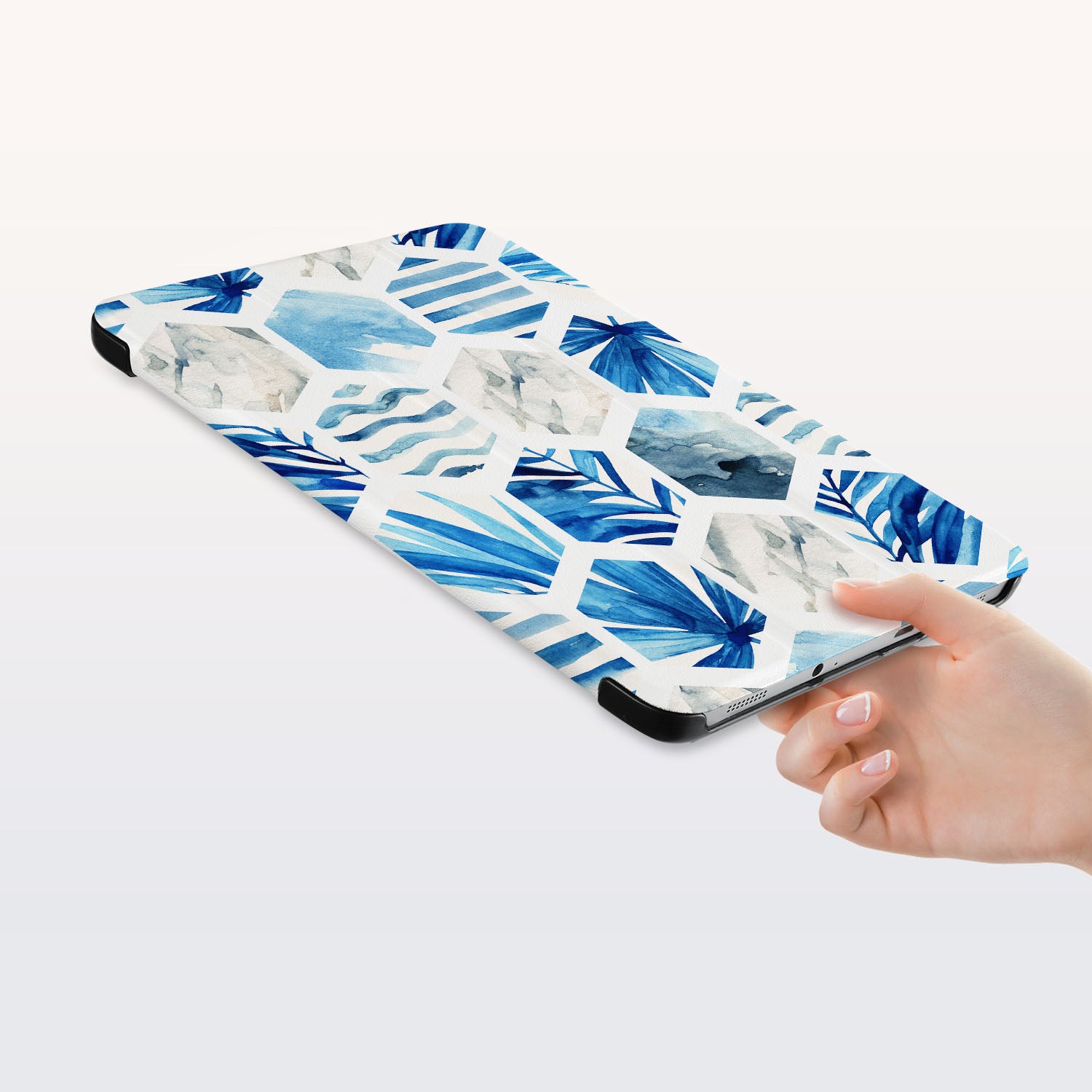 Samsung Tablet Case with Geometric Flower Design - Slim Protective Cover for Samsung Galaxy Tab A/S6/S7/S8 - Perfect for Work, School & Travel