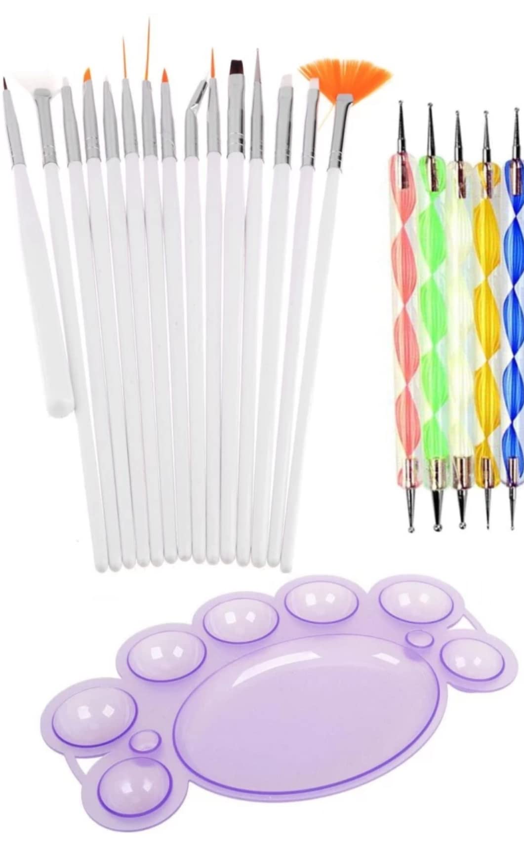 Professional 15-Piece Nail Art Brush Set with 5 Dotting Pens & Mixing Tray - DIY Nail Design Kit for Acrylic, Gel Polish, Manicure & Pedicure - Perfect for Salon, Home Use & Nail Art Beginners