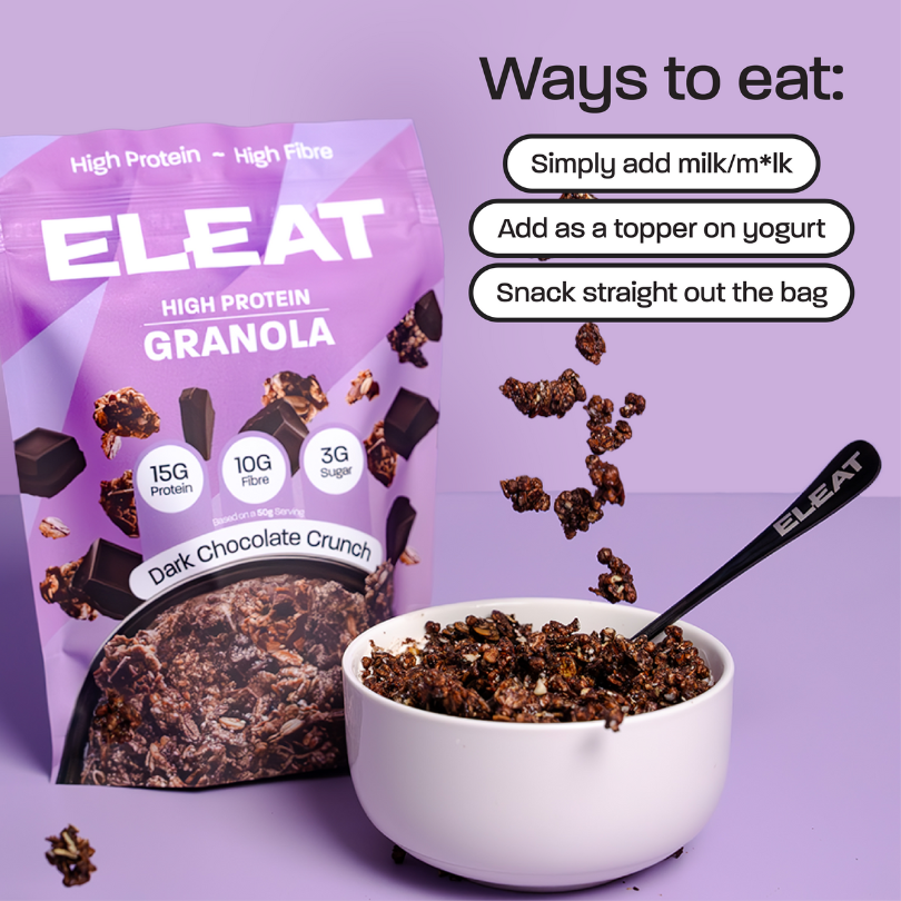 Eleat High Protein Granola - 15g Protein per Serving, Low Sugar, High Fiber, Keto & Vegan Friendly Breakfast Cereal - Perfect for Healthy Morning Meals, Post-Workout Snacks and On-the-Go Nutrition