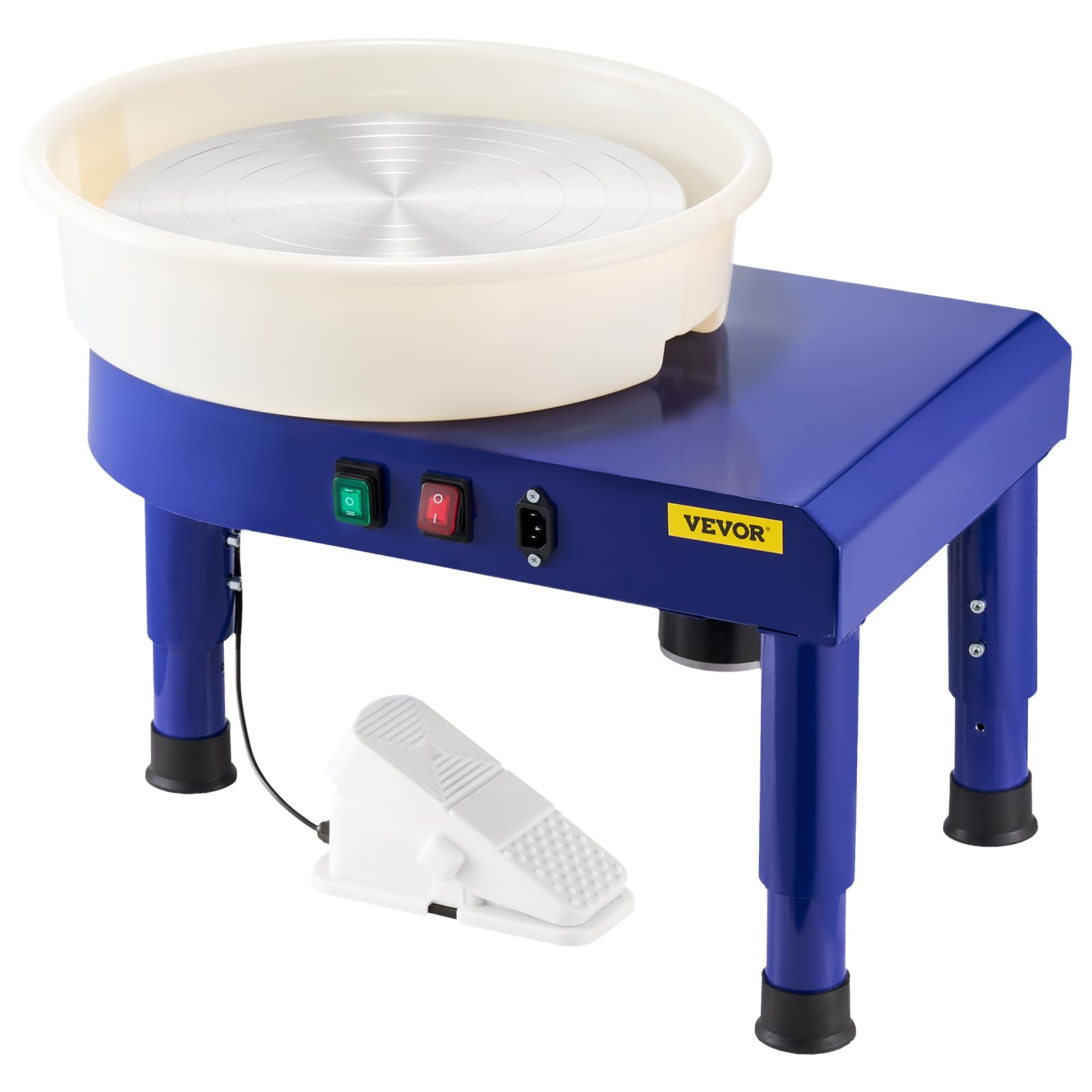 VEVOR 14 Inch Electric Pottery Wheel for Adults & Beginners - 450W Ceramic Forming Machine with 0-2 Inch Height Adjustment & 60-300 RPM Speed - Blue - Perfect for Home Studios, Art Classes & DIY Ceramic Projects