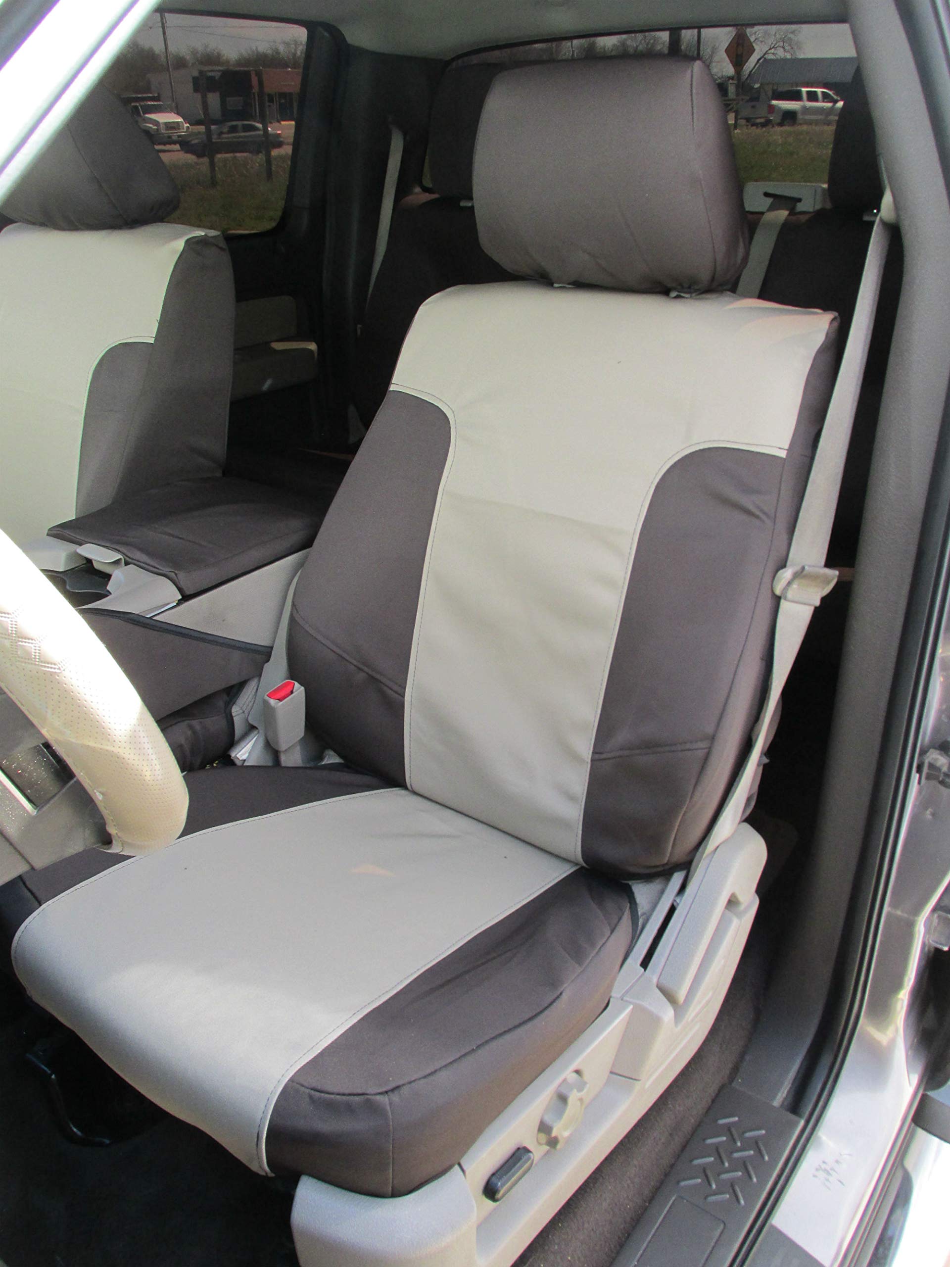 Durafit F461 Taupe Seat Covers for 2009-2010 Ford F150 XLT - 40/20/40 Split Bench with Console Opening | Premium Protection for Truck Seats | Perfect for Work, Commuting & Outdoor Adventures