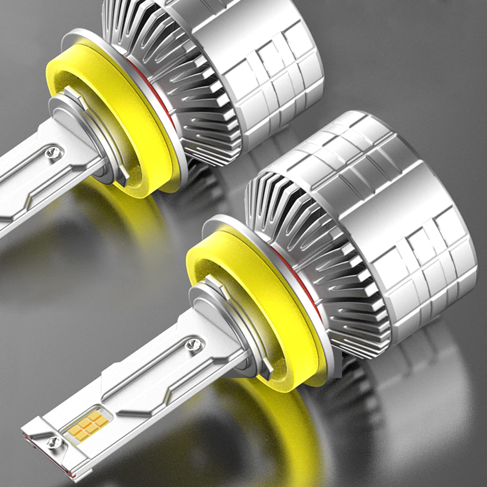 Beeaziry H11 LED Headlight Bulbs 700% Brighter - 23000 Lumens 6500K White H8/H9/H11 Fog Light Bulbs - IP68 Waterproof Plug-and-Play Replacement Kit (Pack of 2) - Perfect for Night Driving, Off-Roading & Bad Weather Conditions