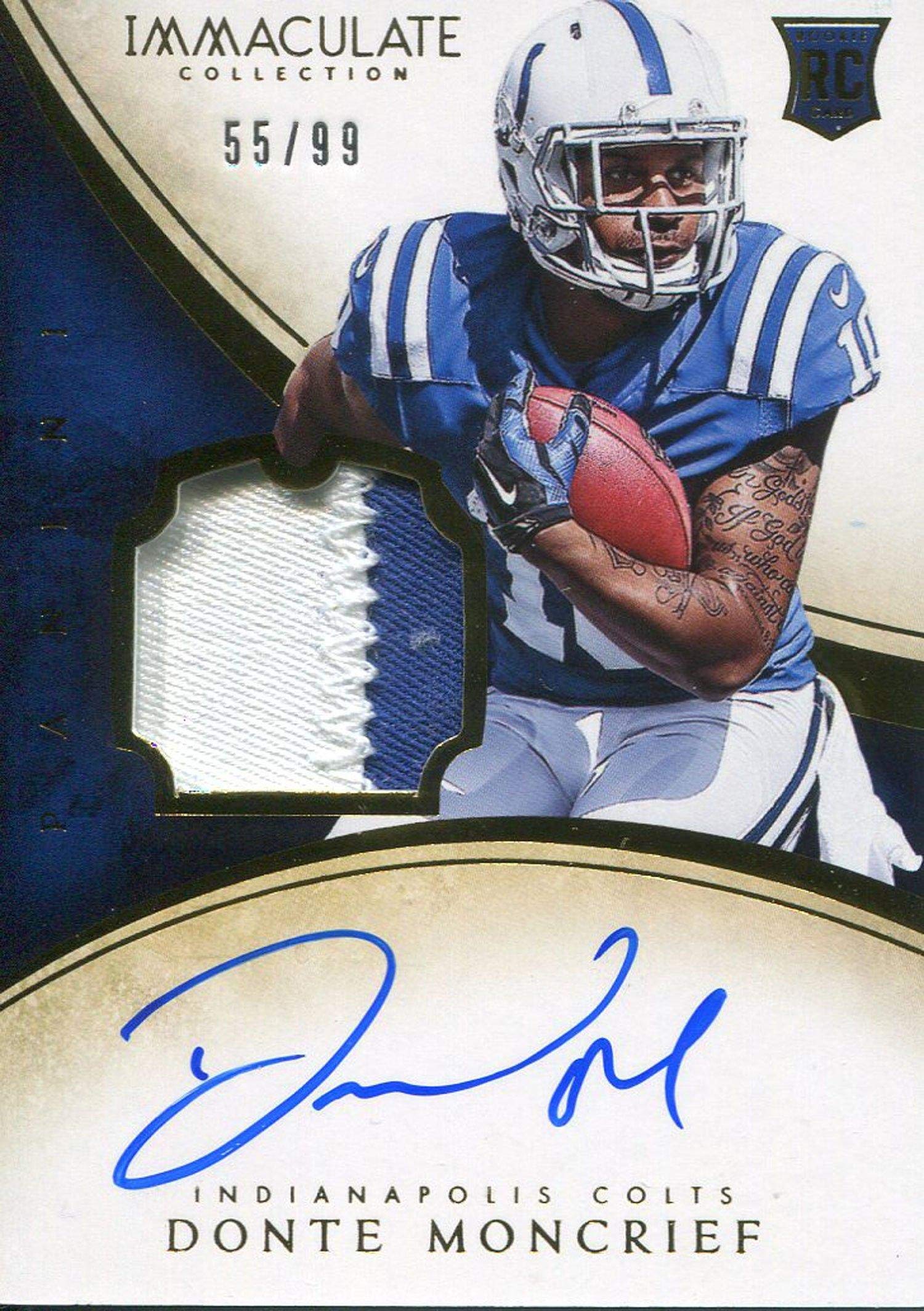 Donte Moncrief Autographed 2014 Panini Immaculate Rookie Jersey Card - PSA Certified Football Memorabilia for Collectors & Fans - Perfect for Sports Memorabilia Displays & Investment Collections