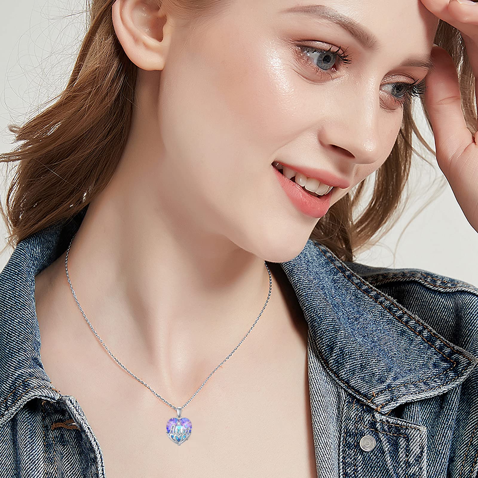 925 Sterling Silver Heart Crystal Necklace for Women - Elegant Aunt & Niece Jewelry Set, Perfect Birthday Gift for Her, Girls, Auntie & Niece | Ideal for Special Occasions, Family Bonding & Heartfelt Gifts