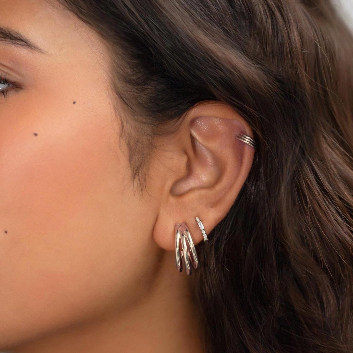 Stylish Triple Hoop Earrings for Women - Trendy Gold/Silver Layered Hoop Earrings - Perfect for Everyday Wear, Parties & Gifts