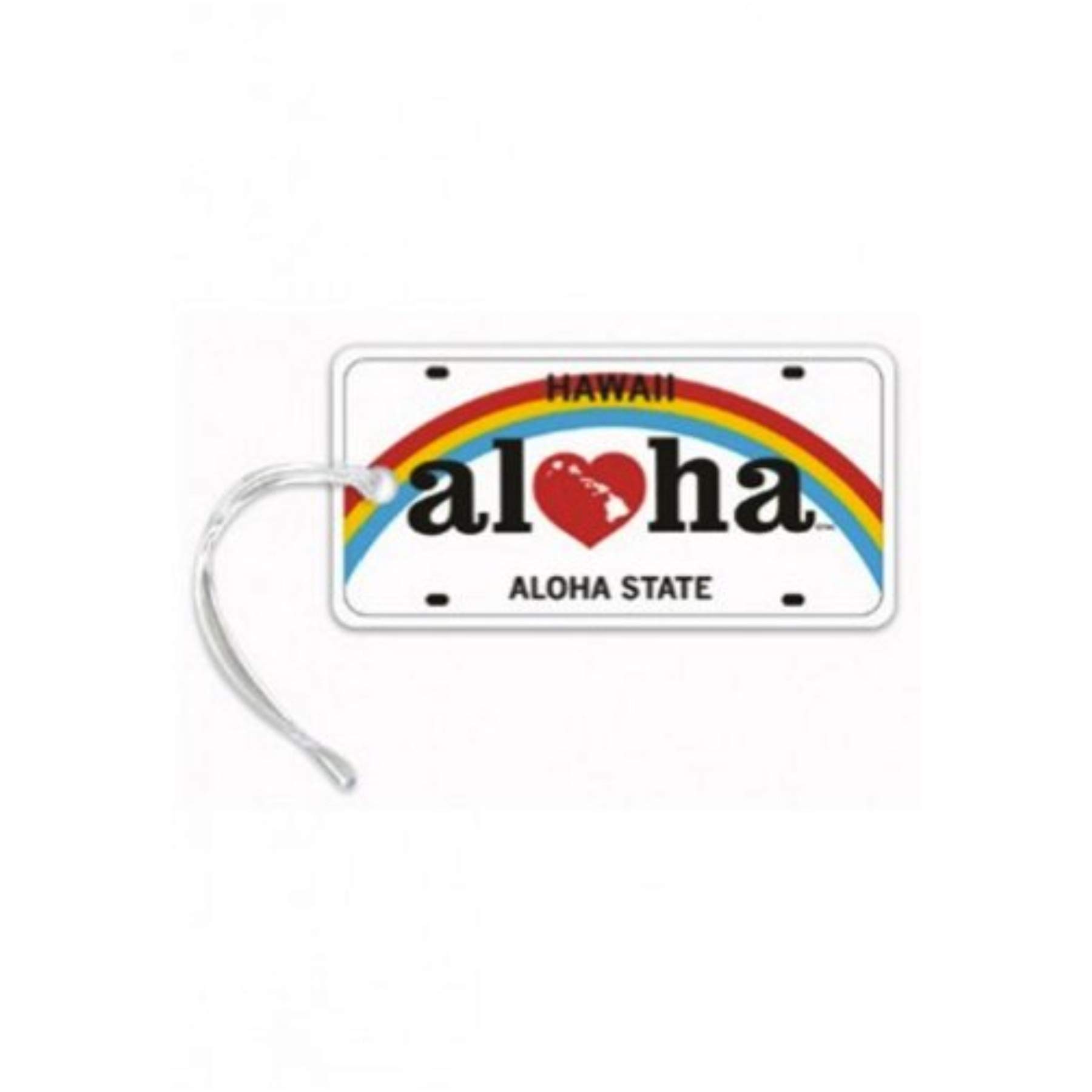 Isle Heritage Luggage Tag - Durable Aloha License Style in White, Black & Red - Perfect for Travel, Suitcases & Backpack Identification