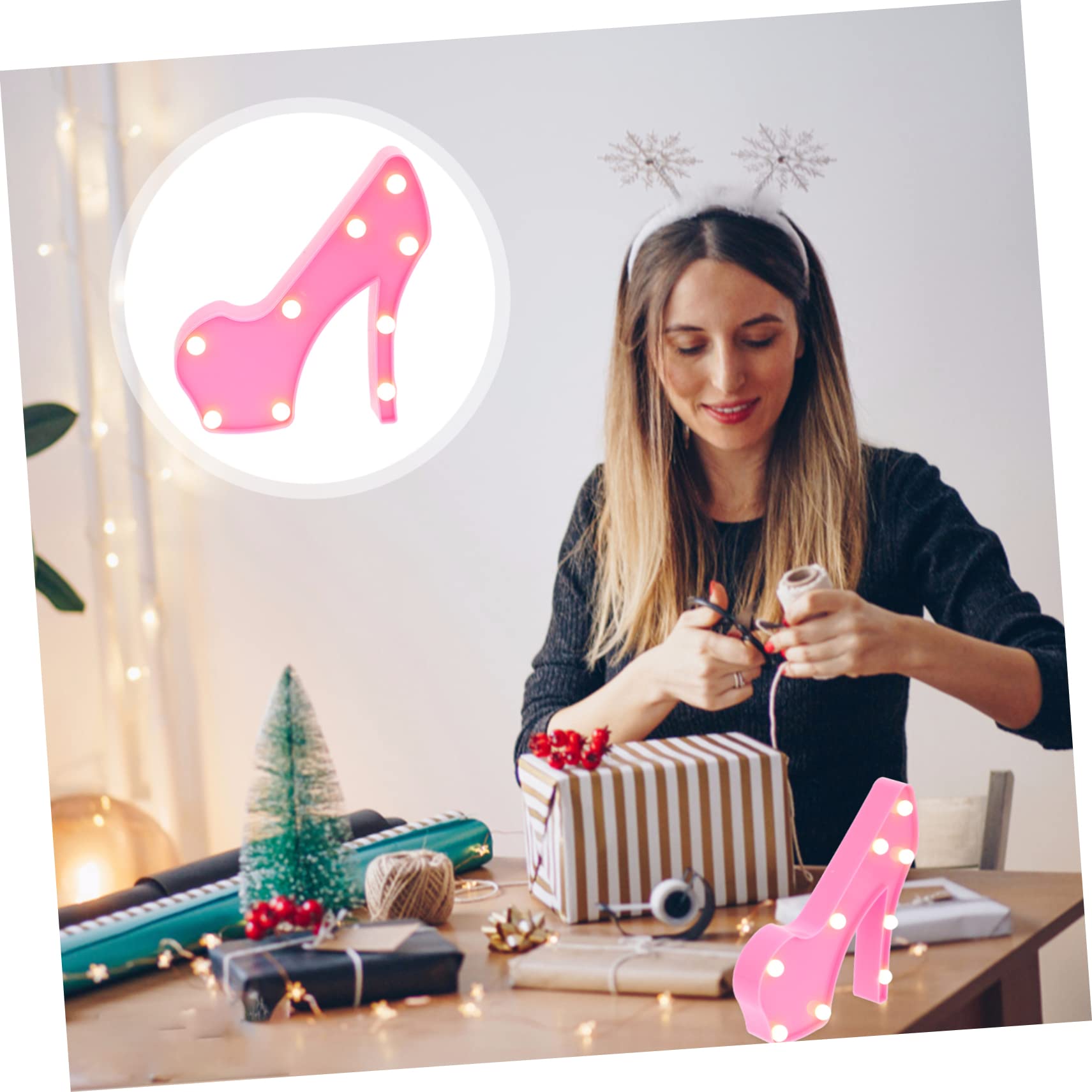 Angoily Unique High Heel Shaped LED Night Lamp - Romantic Bedroom Decor, Terrace & Garden Lighting, Festival Decoration - Safe & Durable Material for Women's Gift & Home Ambiance