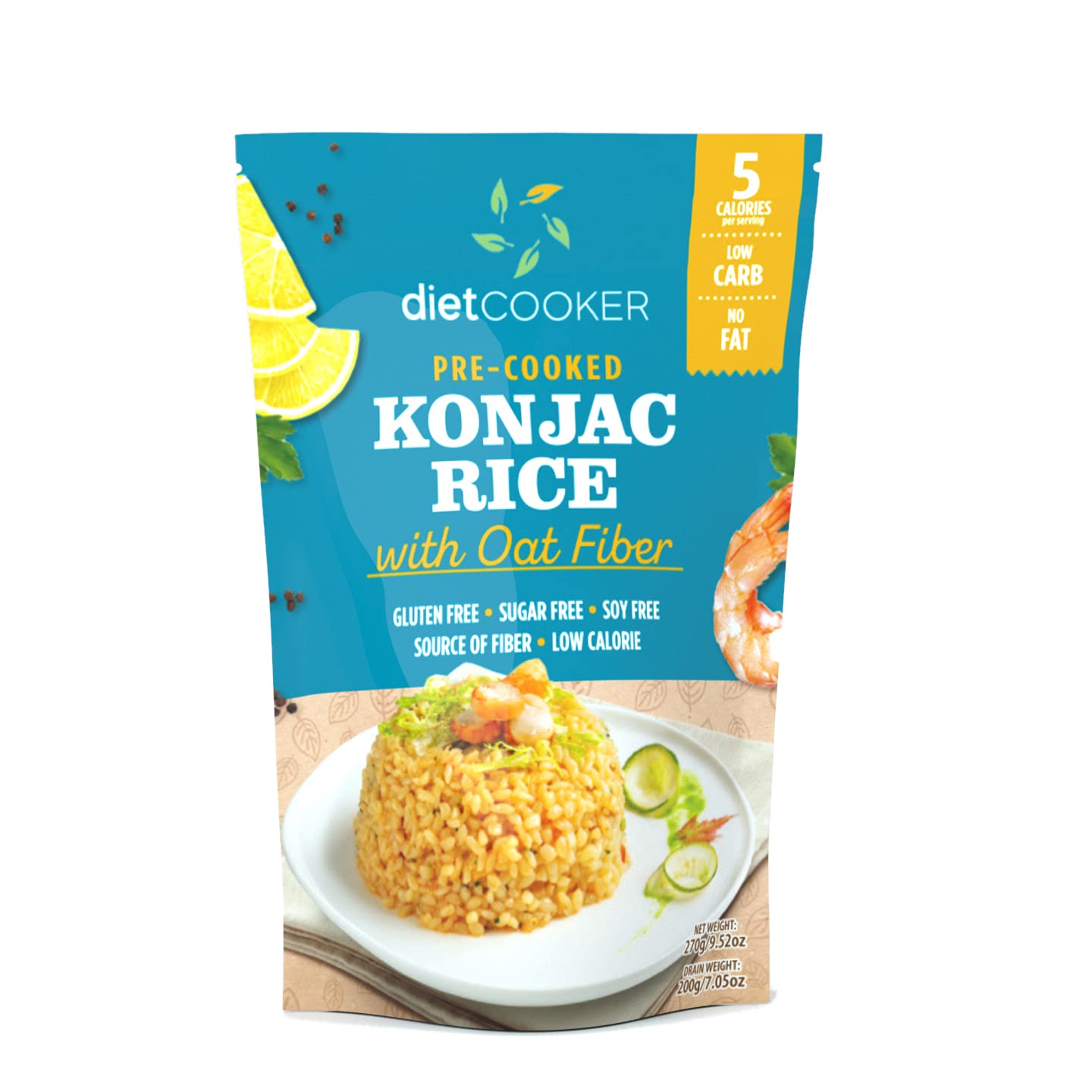 Shirataki Rice - 10 Pack Konjac Rice for Keto & Vegan Diet, 9.52 oz | Odor Free, Low Calorie, Zero Net Carbs, Slim Rice with Oat Fiber | Perfect for Weight Loss, Meal Prep & Healthy Eating
