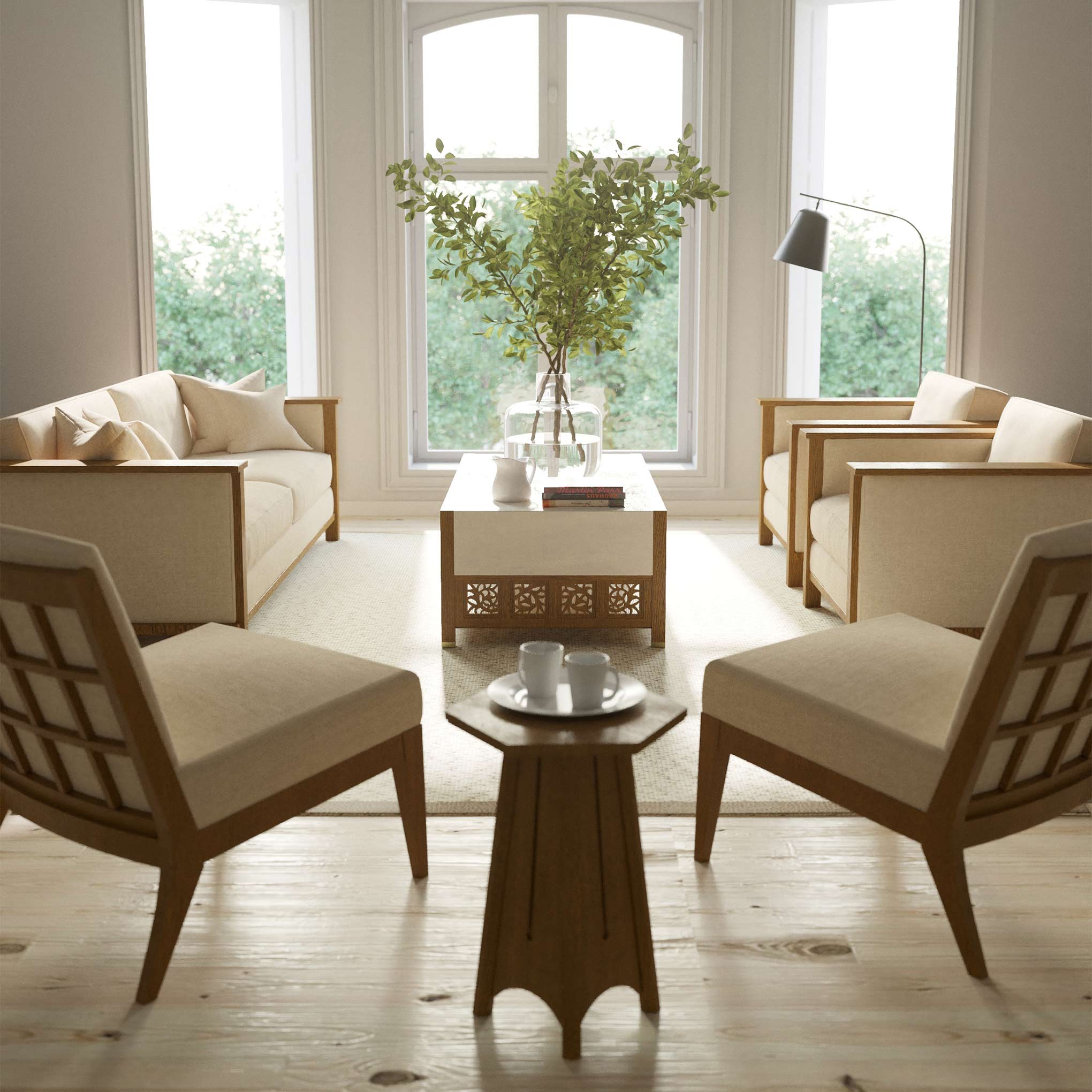Stylish Surrey Hills Trellis Cocktail Table - Modern End Table for Living Room, Patio & Outdoor Decor - Perfect for Coffee, Books & Drinks