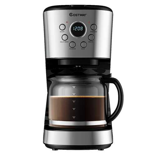 12-Cup LCD Display Programmable Coffee Maker with Auto Brew Timer - Perfect for Home, Office & Restaurant Use