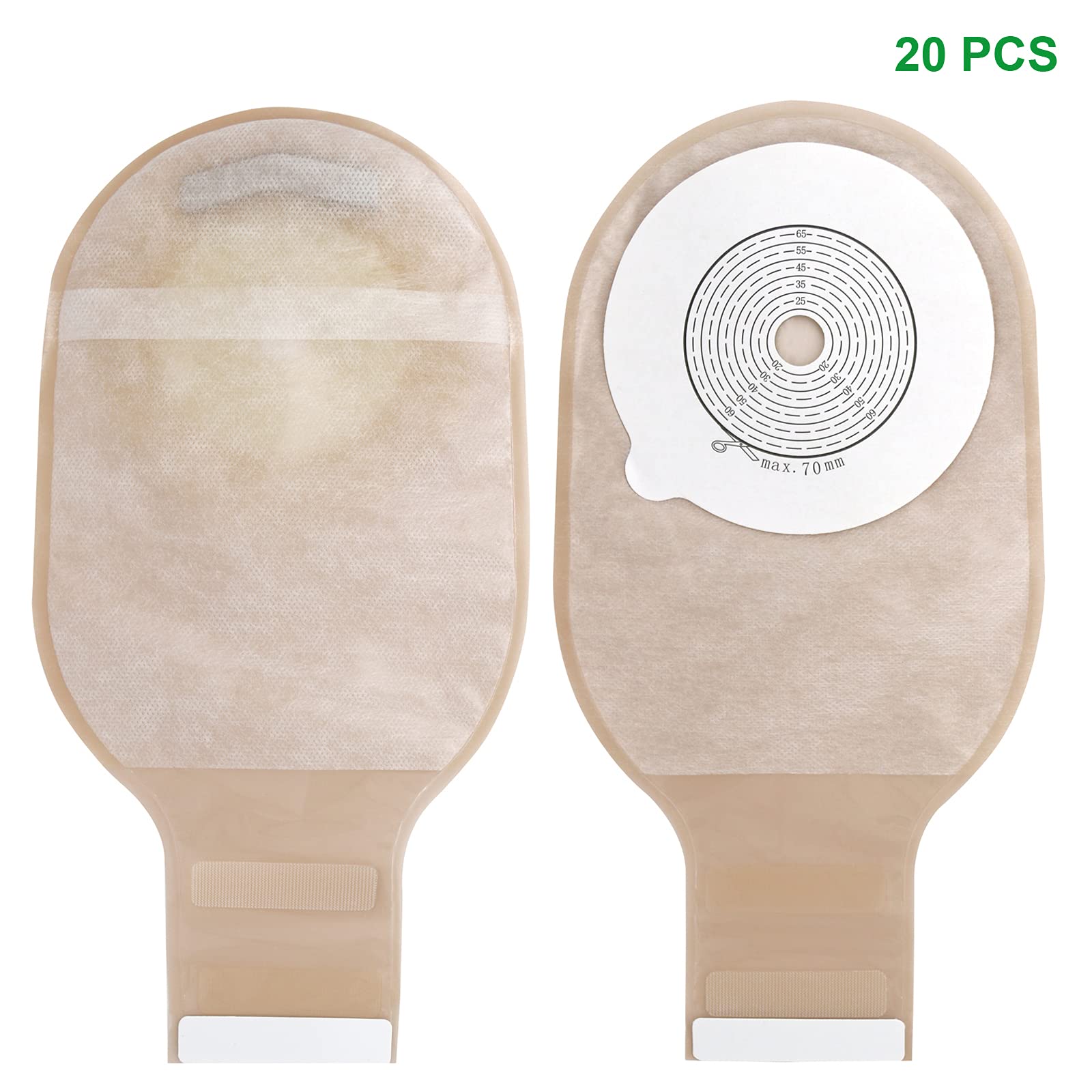 20PCS One Piece Drainable Ostomy Bags - Colostomy & Ileostomy Care Supplies for Adults - Leak-Proof & Odor-Control Pouches - Ideal for Daily Use, Travel & Post-Surgery Recovery