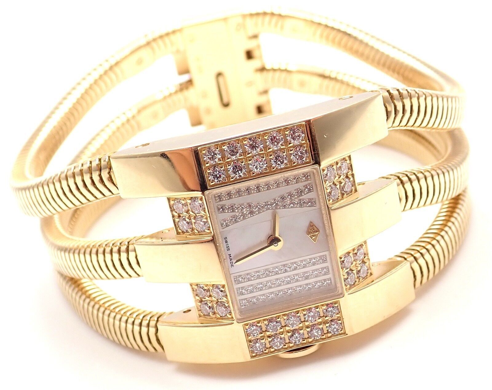 Authentic Van Cleef & Arpels 18k Gold Diamond Liane Bracelet Watch - Luxury Women's Jewelry for Special Occasions & Gifts