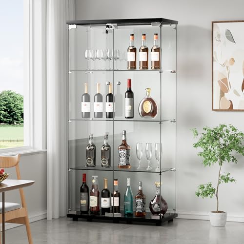 Black 2 Doors 4 Shelves