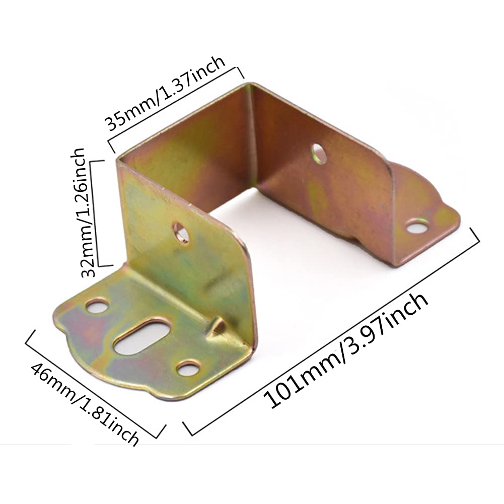 4PCS Heavy Duty Bed Hinges - Metal Corner Brackets for Furniture & Bed Frame Support - Durable Bed Hardware Accessories with Hanging Function - Perfect for Bedroom Furniture Assembly and DIY Projects