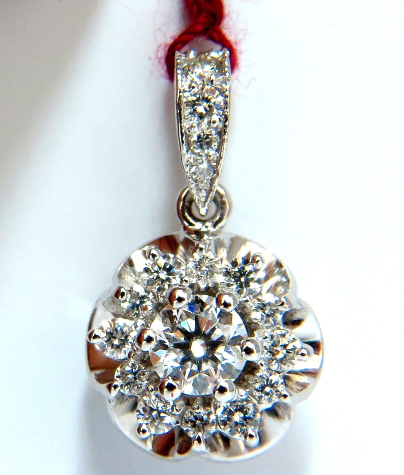 1.01CT Natural Diamond Cluster Raised Clover Pendant in 14K Gold (G/VS) - Elegant Necklace for Women, Perfect for Weddings, Anniversaries & Special Occasions