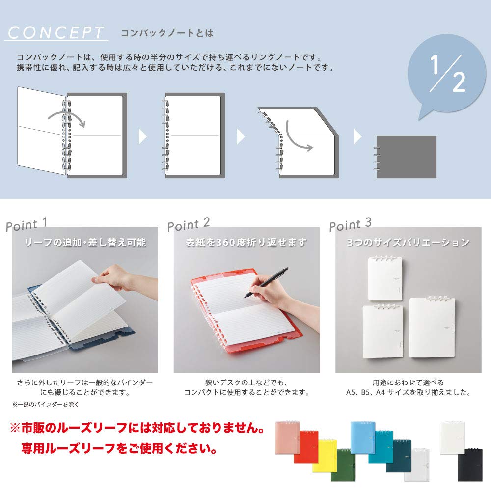 King Jim 9956TY Miss Compaq A4 Notebook - Light Blue, Stylish Planner for School, Office & Journaling | Perfect for Students, Professionals & Creative Writing