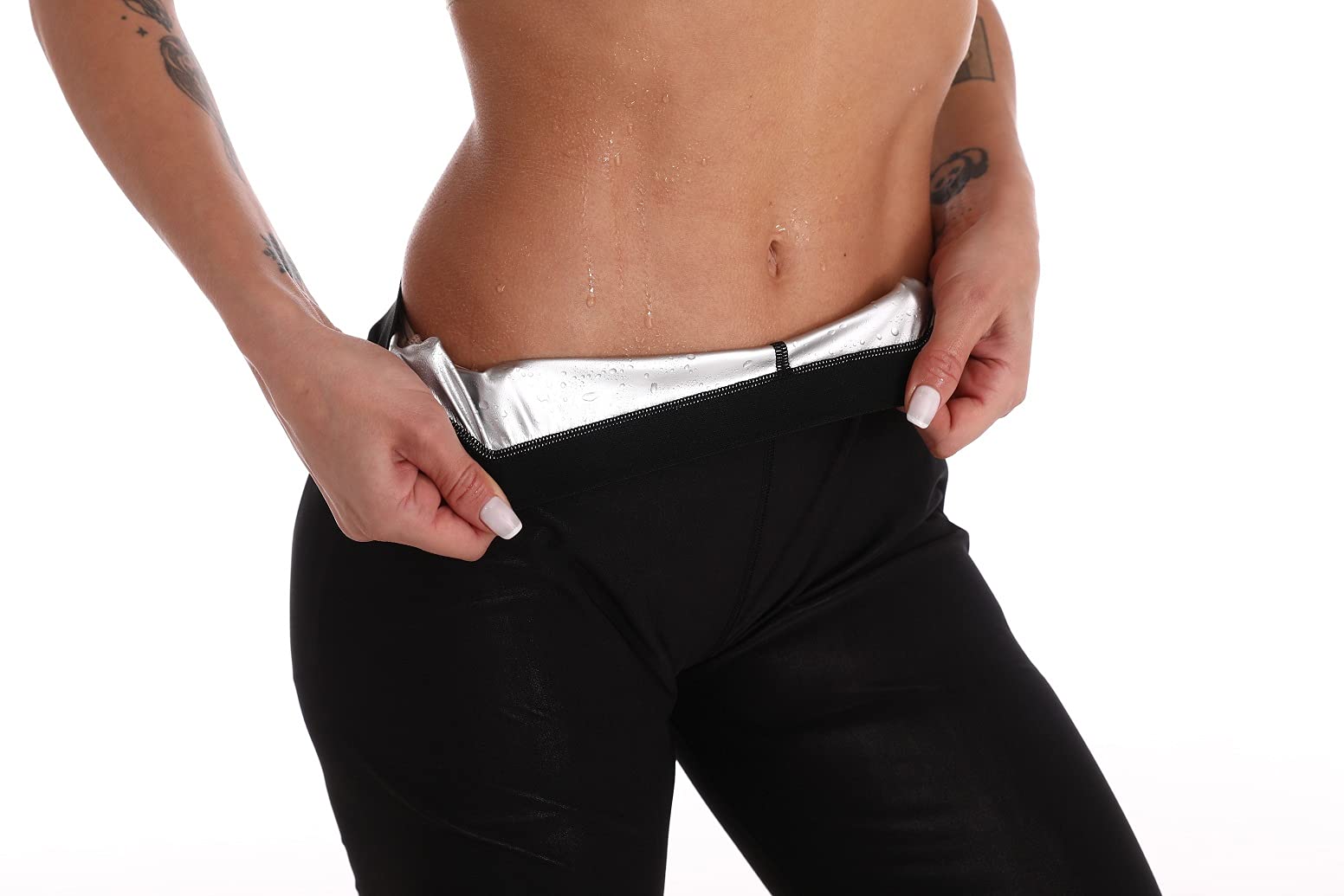 Bakerdani Thermo Sweat Sauna Shorts for Women - High Waist Workout Capri Pants for Fitness, Exercise & Hot Yoga - Body Shaping & Weight Loss - Perfect for Gym, Running & Home Workouts