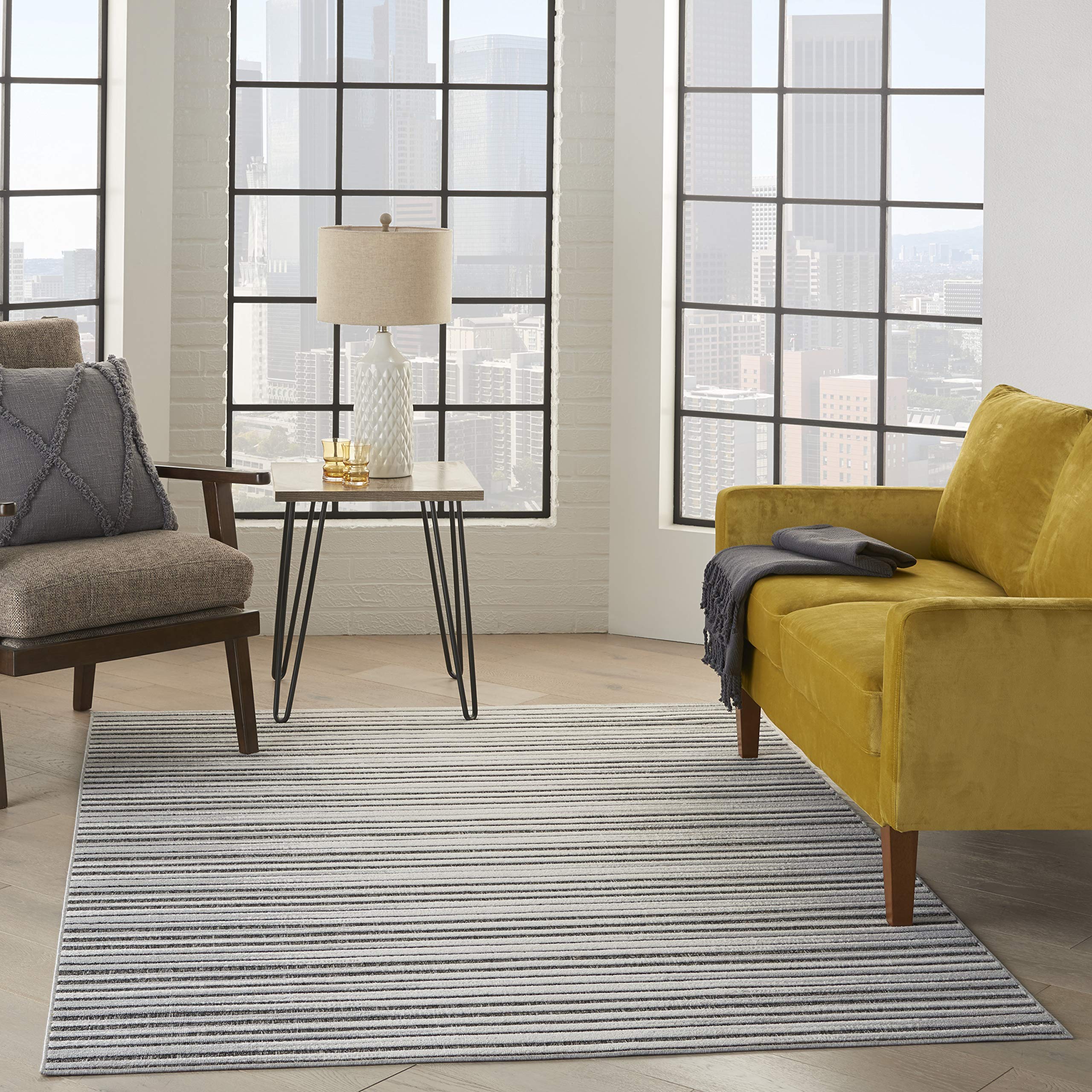 Nourison Calobra Modern Dark Grey 5'3