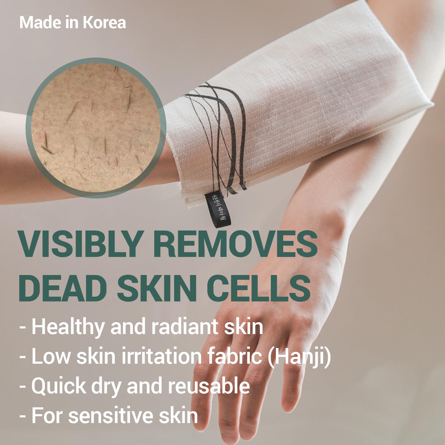 DEARCUS Korean Exfoliating Washcloth Towel 2Pcs & Shower Slippers Set - Balena White (Size 9-12) | Exfoliating Bath Towel & Non-Slip Slippers for Spa, Home & Travel Use