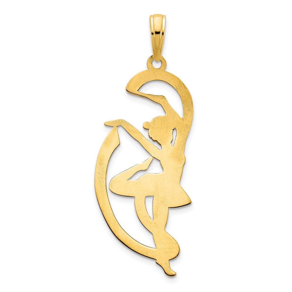 Elegant Gold Ballerina Pendant Necklace with Ribbon Charm - Perfect for Ballet Lovers, Dancers & Gift Giving Occasions
