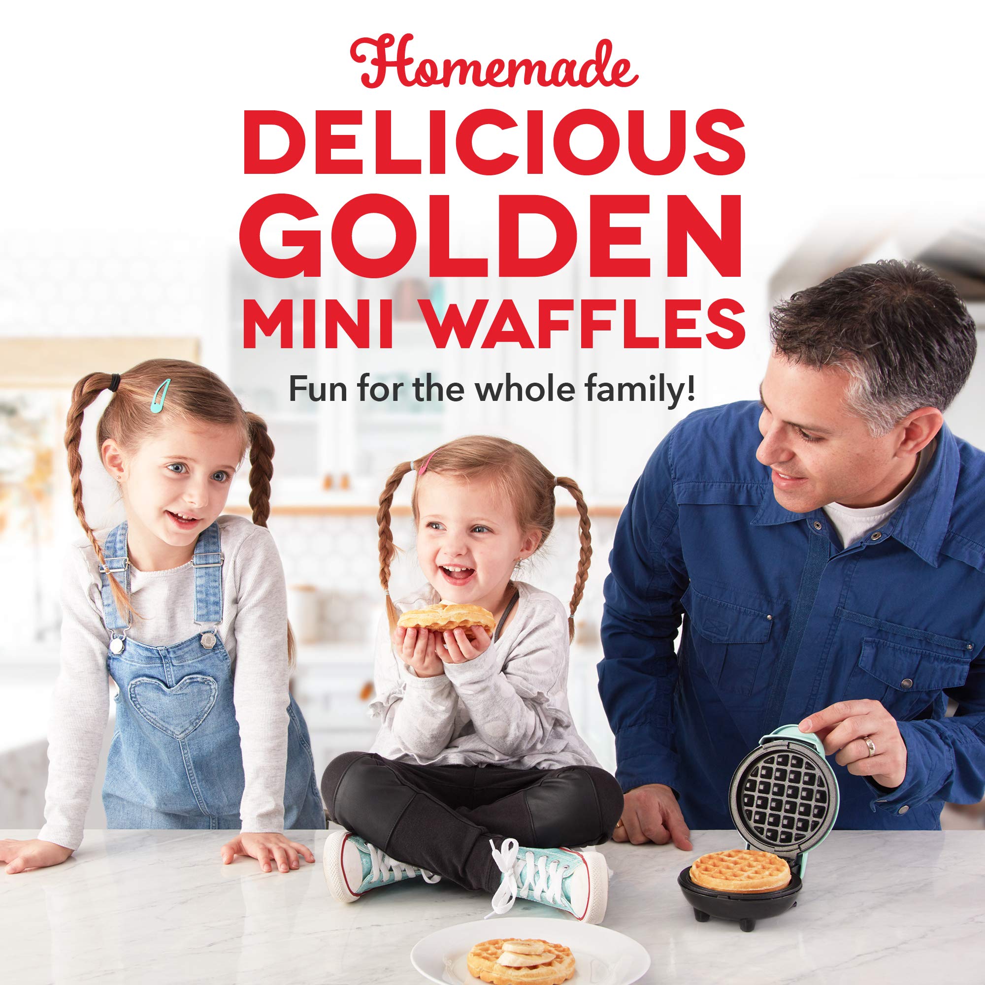 DASH Mini Waffle Maker for Individual Waffles, Hash Browns & Keto Chaffles - 4 Inch Non-Stick Electric Waffle Iron with Easy Clean Surface - Compact Waffle Machine for Breakfast, Snacks & Keto Diet (Orange Leopard Print)