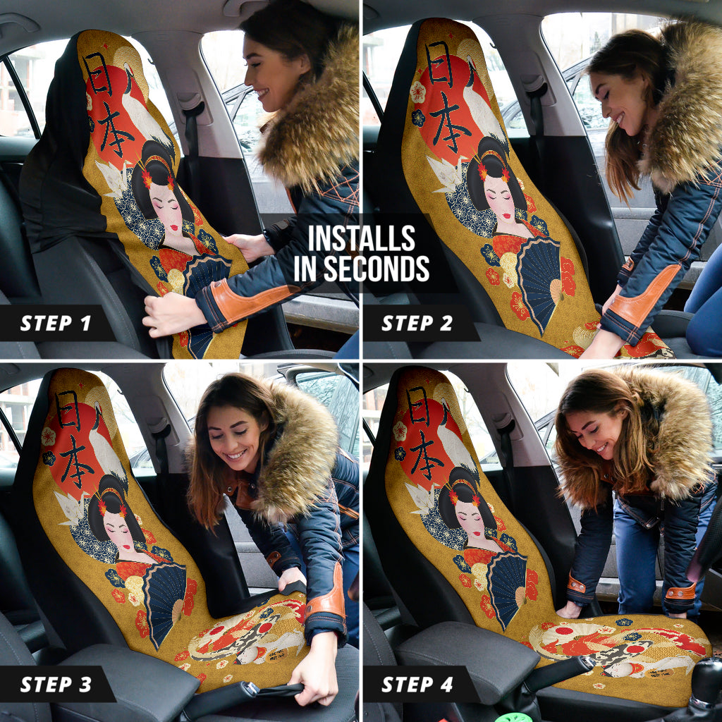 Premium Japanese Culture Themed Car Seat Covers - Anime & Travel Inspired Auto Accessories for Cars, SUVs & Trucks | Perfect for Road Trips, Daily Commutes & Car Enthusiasts