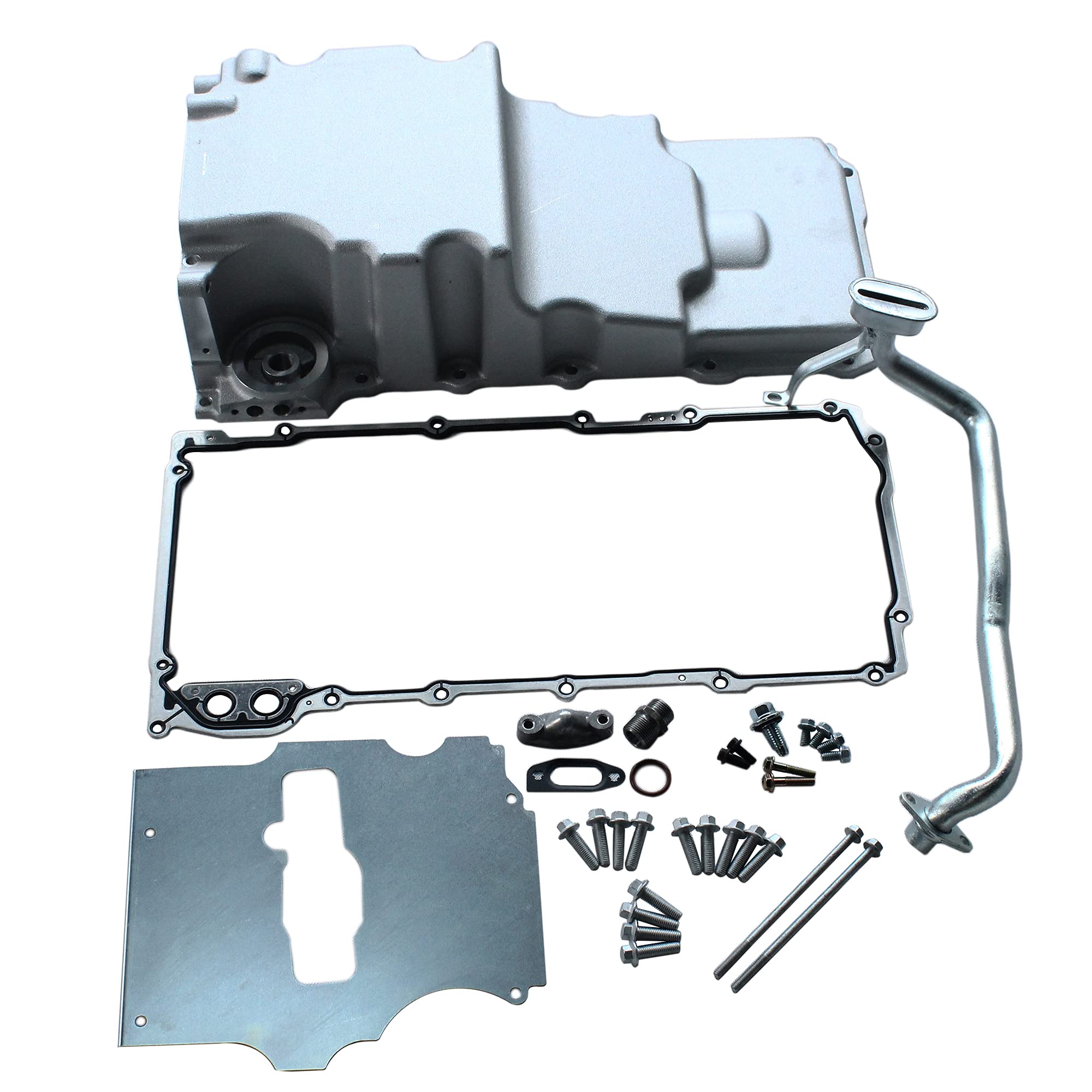 LS1 LSX Engine Swap Oil Pan - 302-2 Short Style for Camaro Nova F-Body with Extra Clearance - Satin Natural Sandblasting Finish - Perfect for Performance Upgrades & Custom Builds