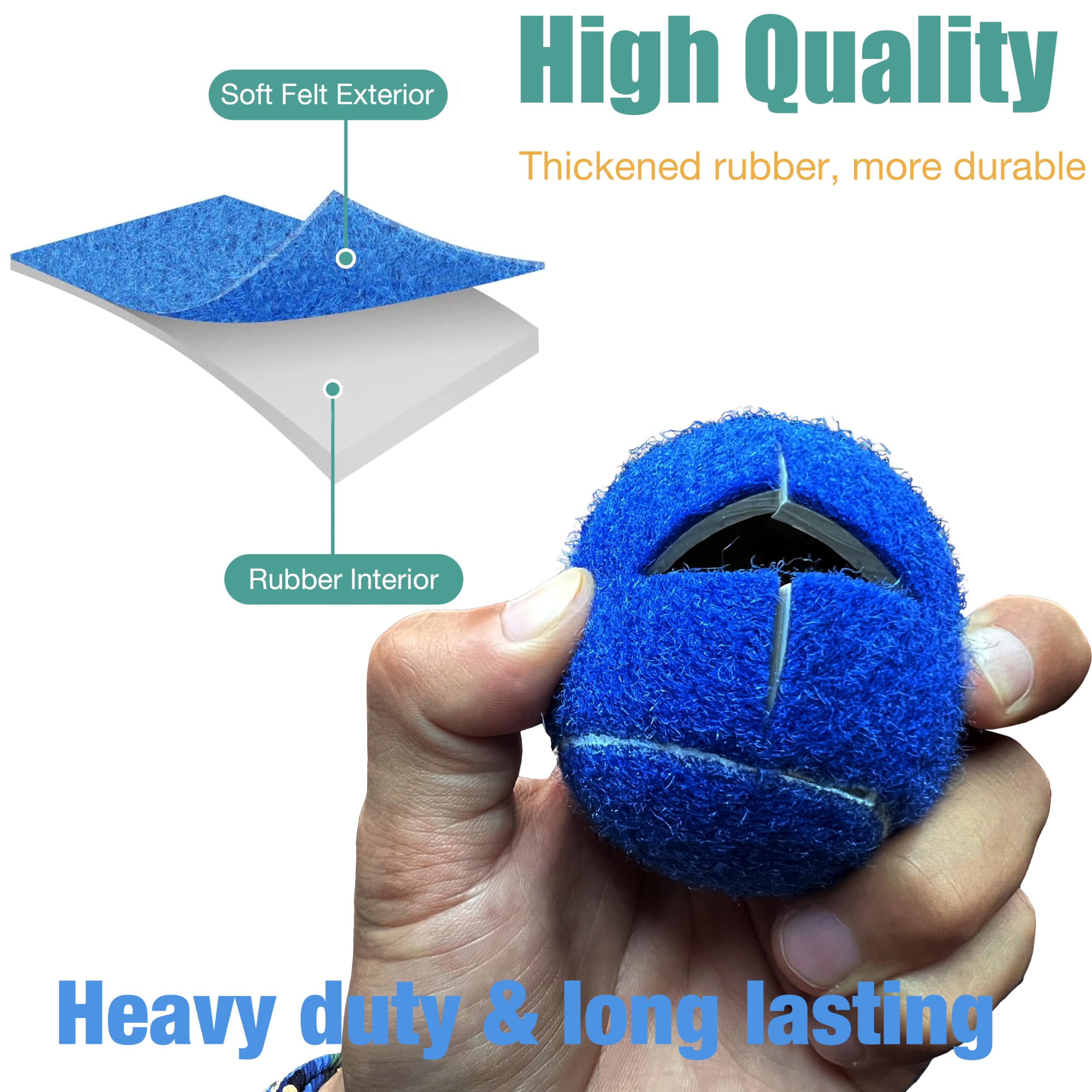 12PCS Precut Tennis Balls - Heavy Duty Felt Pads for Furniture Legs, Walker Glide Balls - Non-Slip Floor Protectors for Hardwood & Tile - Perfect for Chairs, Tables & Mobility Walkers