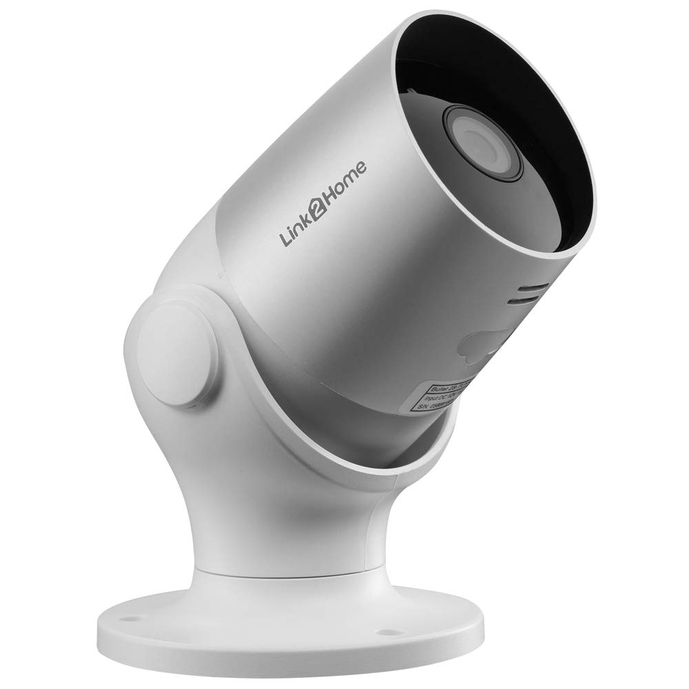 Link2Home WiFi Outdoor Weatherproof Security Camera - HD 1080P Night Vision, Motion Detection, No Hub Required, Silver - Ideal for Home Surveillance, CCTV Monitoring, and Property Protection