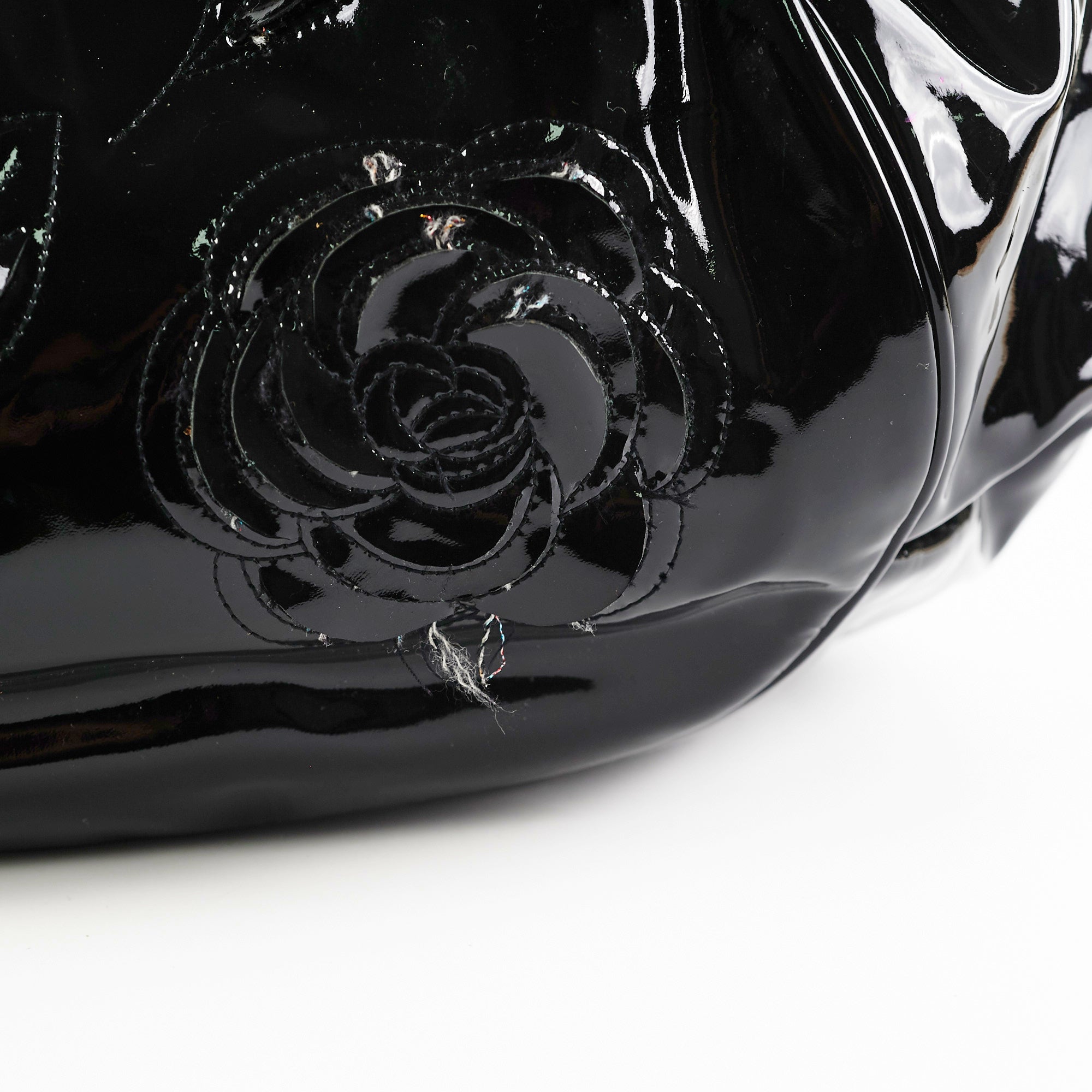 Chanel Camelia Patent Leather Tote Bag Black - Luxury Designer Handbag for Women, Perfect for Work, Travel & Everyday Use