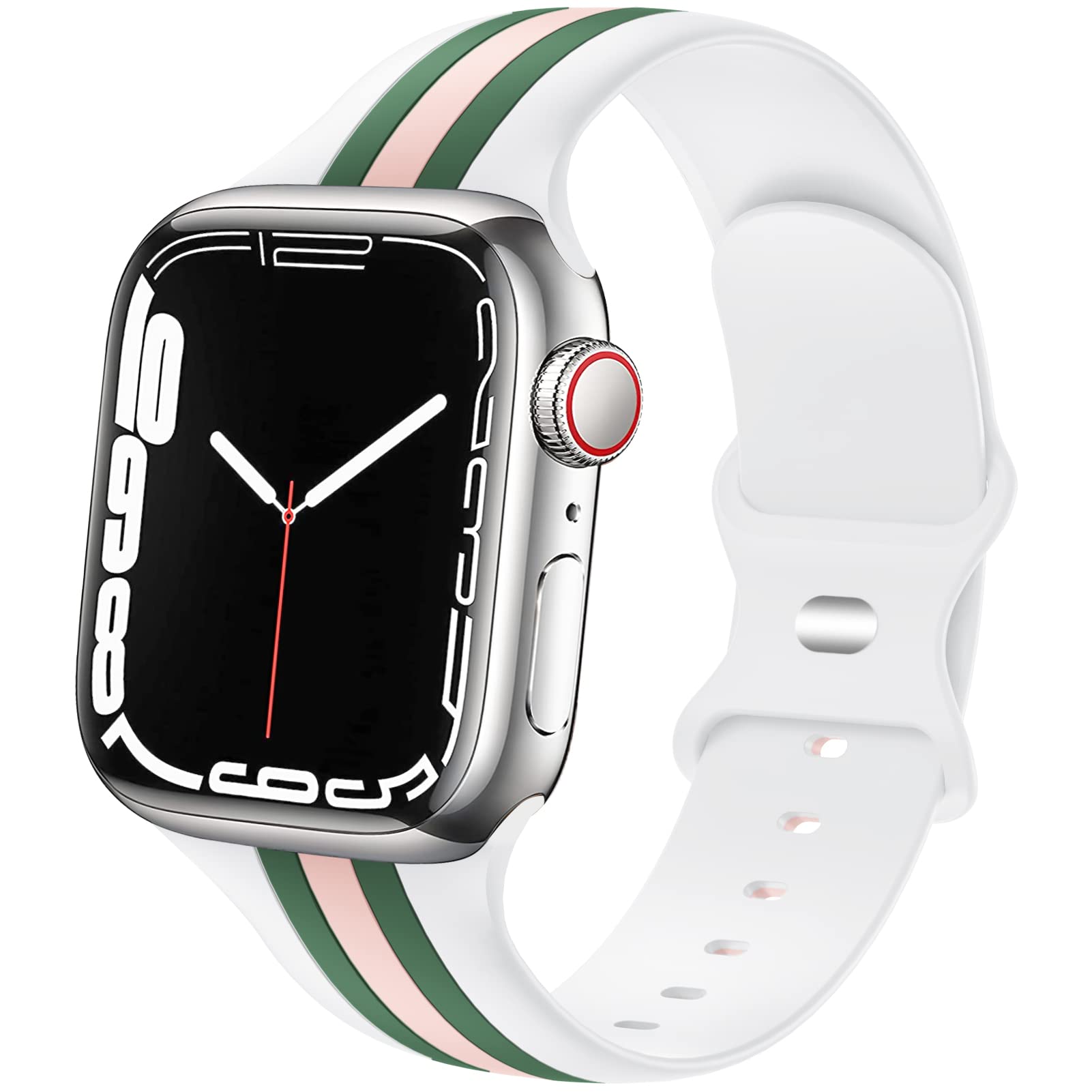 Premium Sport Bands for Apple Watch 38mm 40mm 41mm 42mm 44mm 45mm 49mm - Compatible with Series 8/7/6/5/4/3/2/1 & SE - Soft Breathable Silicone Replacement Strap for Men & Women - Perfect for Workouts, Running & Daily Wear