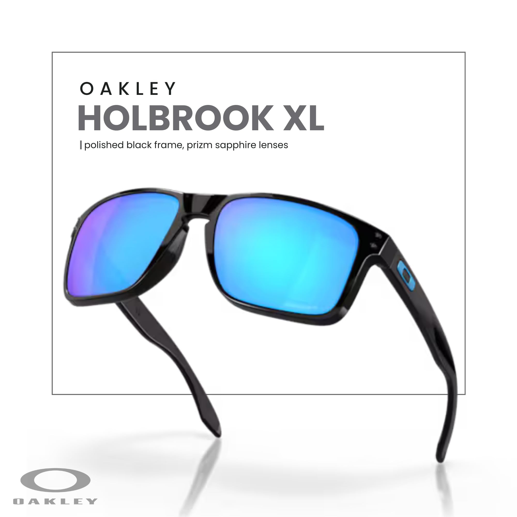 Oakley Holbrook XL OO9417 Square Polarized Sunglasses for Men - UV Protection, Lightweight Frame + Free Leash & iWear Care Kit - Perfect for Running, Driving & Outdoor Activities