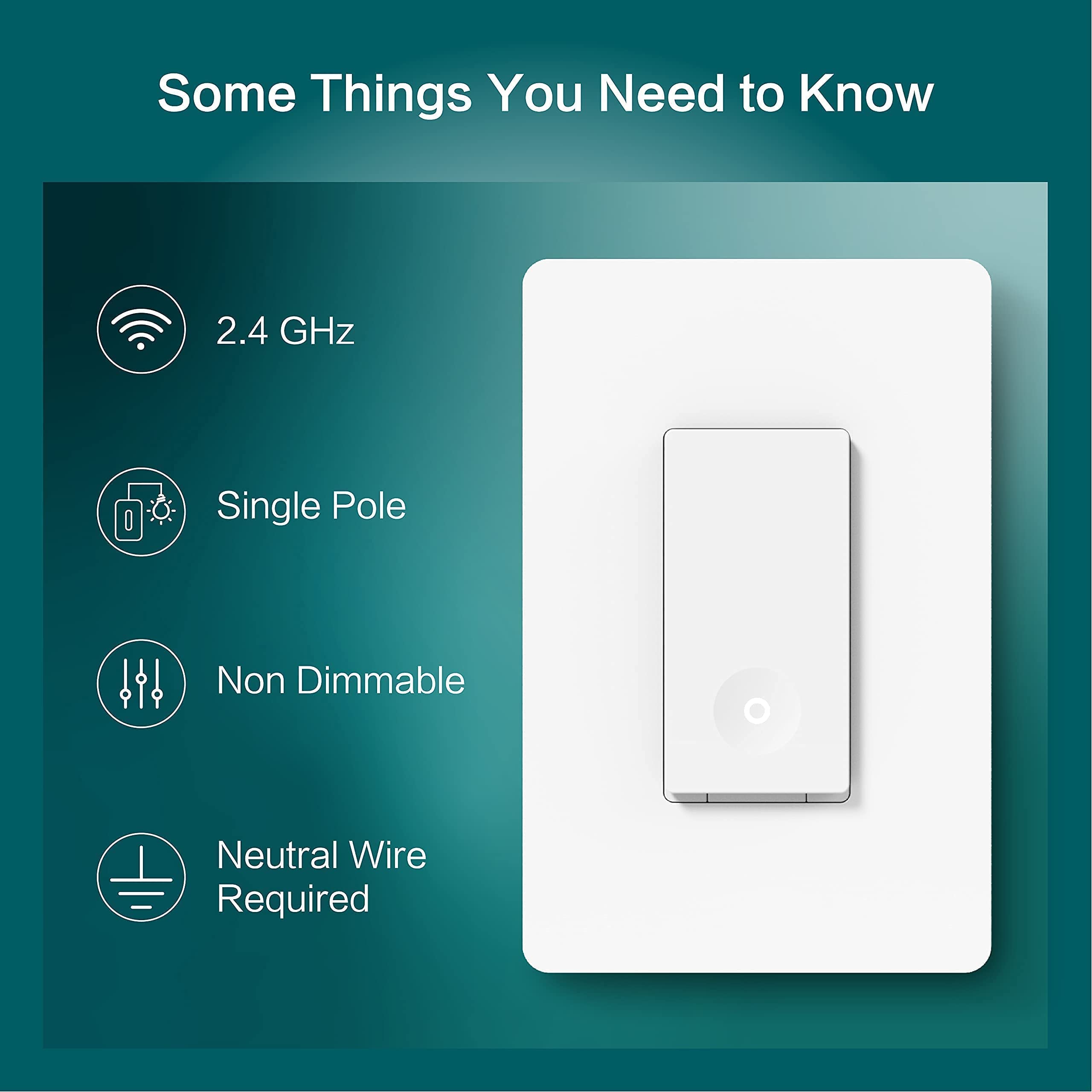 TREATLIFE Smart Dimmer Plug & 4 Smart Light Switches Bundle - Control Lights Remotely via App for Home Automation & Energy Savings