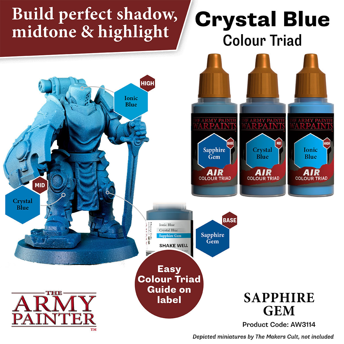 Warpaints Air: Sapphire Gem - Premium Watercolor Paint Set for Artists & Hobbyists - Perfect for Sketching, Painting & DIY Crafts