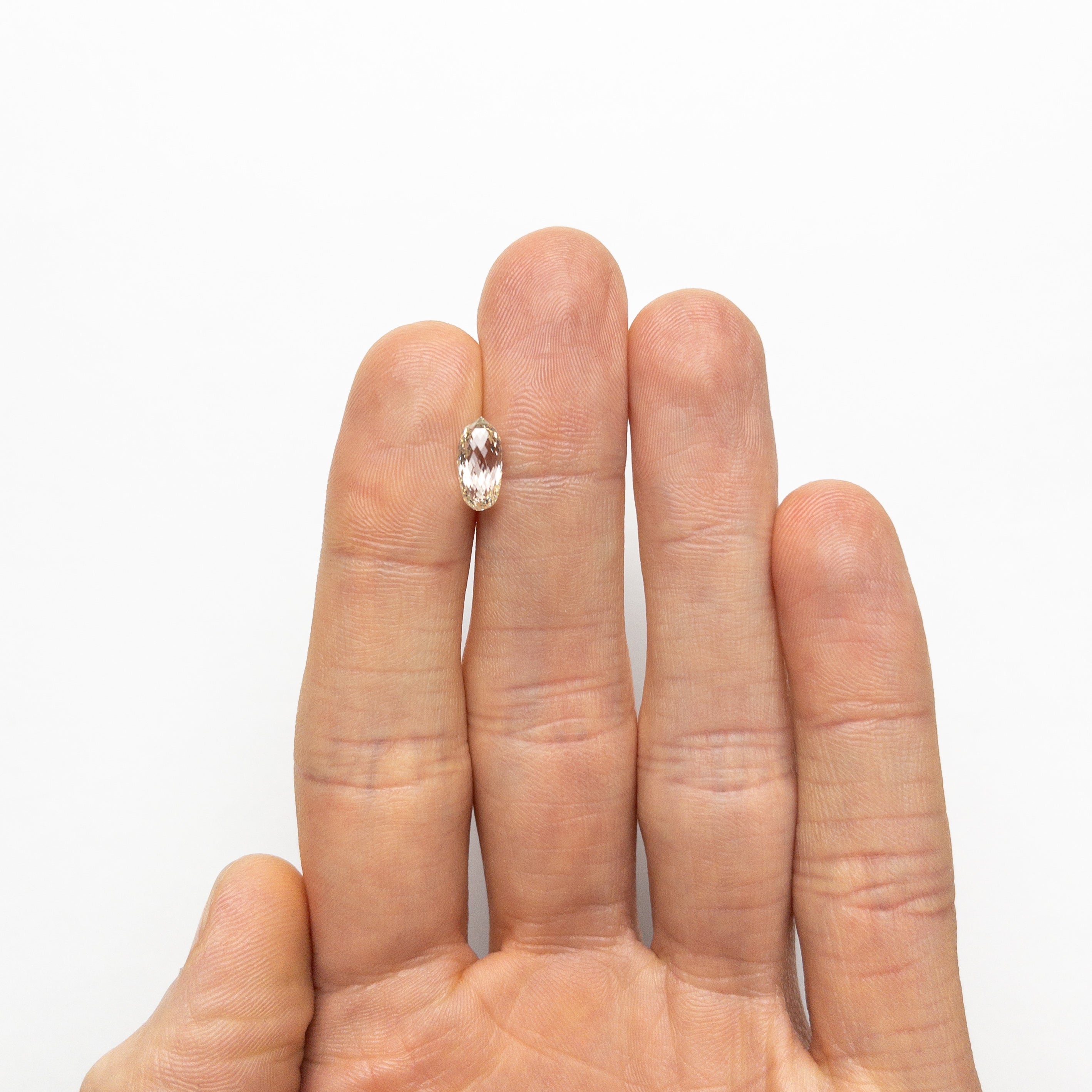 2.03ct Oval Briolette Cut Natural Diamond - 10.04x4.88x4.35mm VVS Clarity O-P Color | Loose Gemstone for Jewelry Making, Engagement Rings & Necklace Pendants