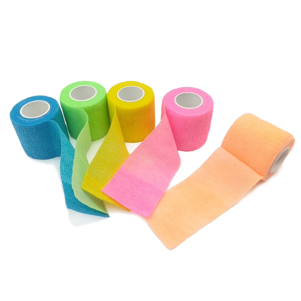 DE Rainbow Athletic Tape - 12 Pack Self Adhesive Cohesive Wrap Bandage (2