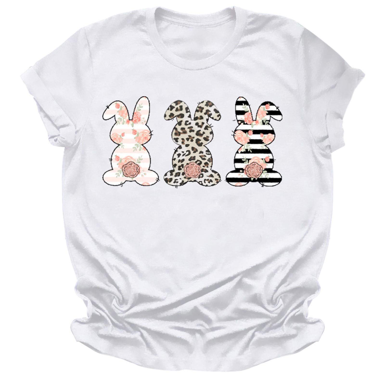 Women's Summer Crewneck T-Shirt - Casual Trendy Loose Fit Tunic Top - Sexy Short Sleeve Graphic Tee for Ladies | Perfect for Beach Outings, Streetwear & Summer Fashion