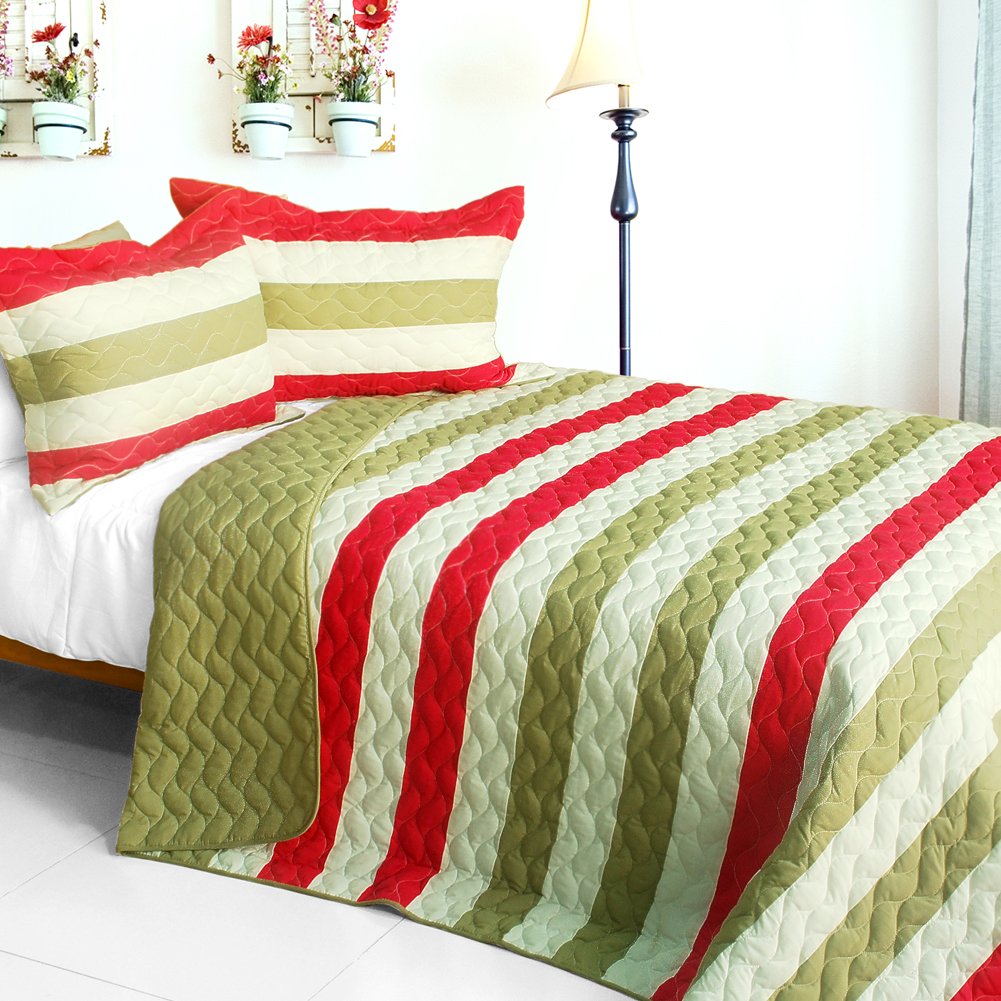 Fashions Connie 3-Piece Vermicelli Quilted Patchwork Bedding Set - Full/Queen Size - Soft & Stylish Comforter for Cozy Bedroom Decor