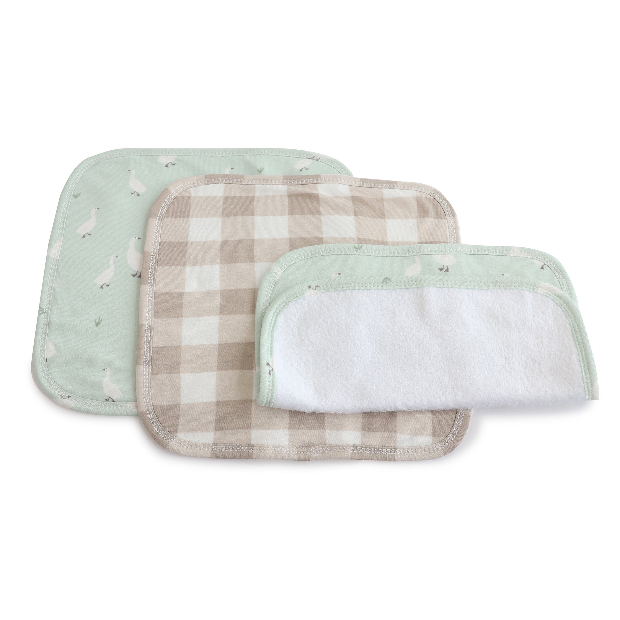 Premium 3-Pack Wash Cloths - Soft & Absorbent Olive/Taupe Cotton Towels for Kitchen, Bathroom & Spa | Gentle Exfoliation & Quick Drying