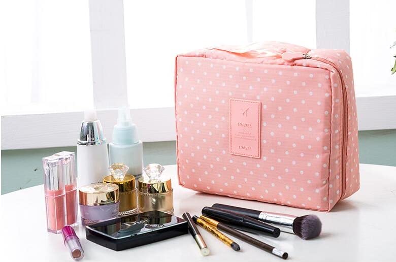 Nightstar Multifunctional Printed Cosmetic Organizer Pouch - Makeup Bag, Stationery Case & Jewelry Travel Organizer with Handle & Premium Zipper (Orange) - Perfect for Travel, Home Vanity & Daily Essentials Storage