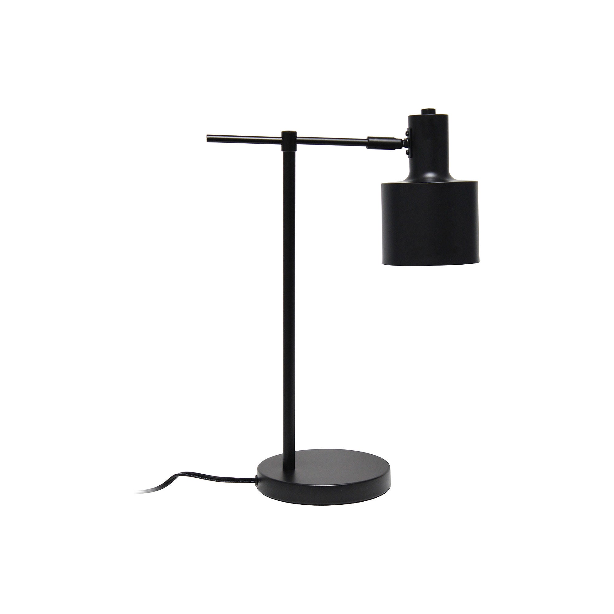 Vintage Mid Century Modern Metal Table Lamp - Black Retro Industrial Desk Lamp for Living Room, Bedroom & Office Decor | Adjustable Lighting for Reading & Work