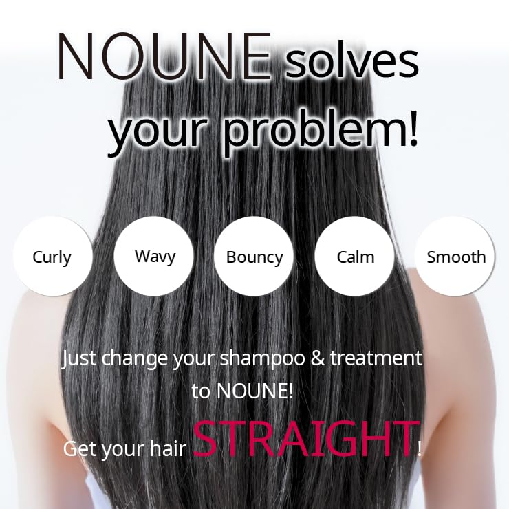 NOUNE Straight Shampoo for Smooth & Silky Hair - 13.5 fl oz (400 ml) - Sulfate-Free Formula for Daily Use at Home & Salon