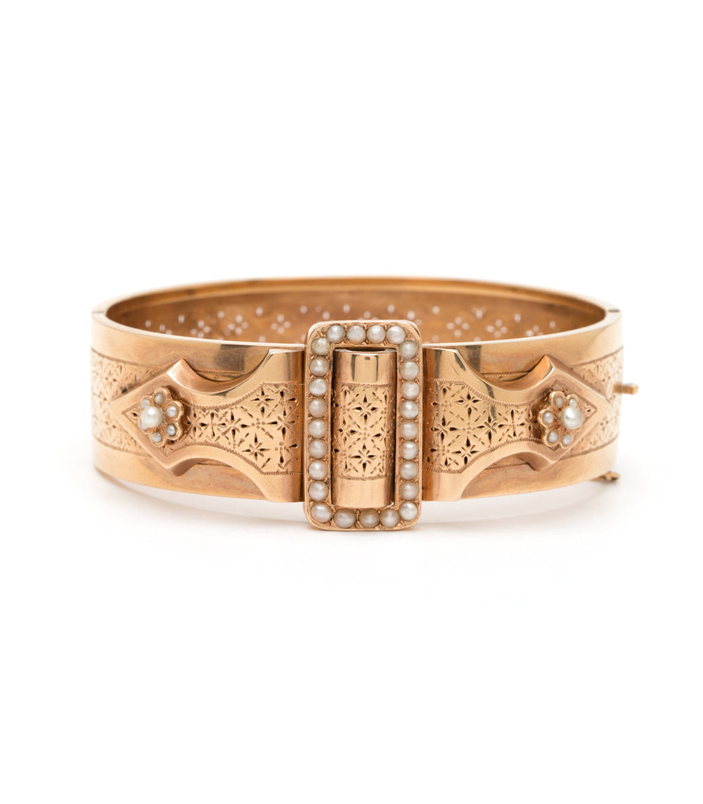 Antique French Victorian Pierced Cuff Bracelet - Elegant Vintage Jewelry for Women - Perfect for Weddings, Parties & Special Occasions