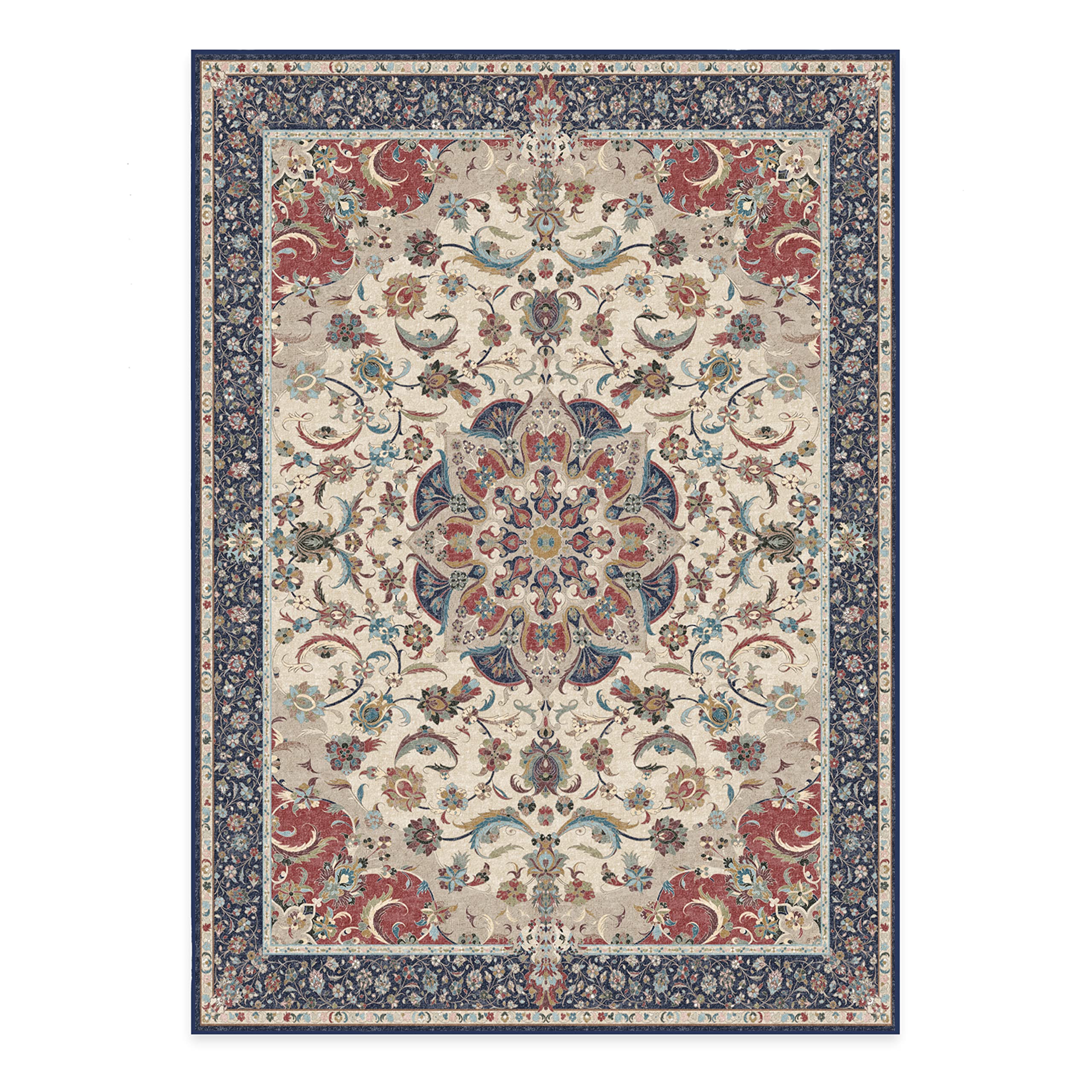 Washable 5x7 Area Rug by Ruggable - Sima Royal Blue, Non-Slip Gripper Pad, Premium Indoor Rug for Living Room, Bedroom, Kitchen, Office & Classroom | Easy to Clean, Stylish Home Decor for High Traffic Areas