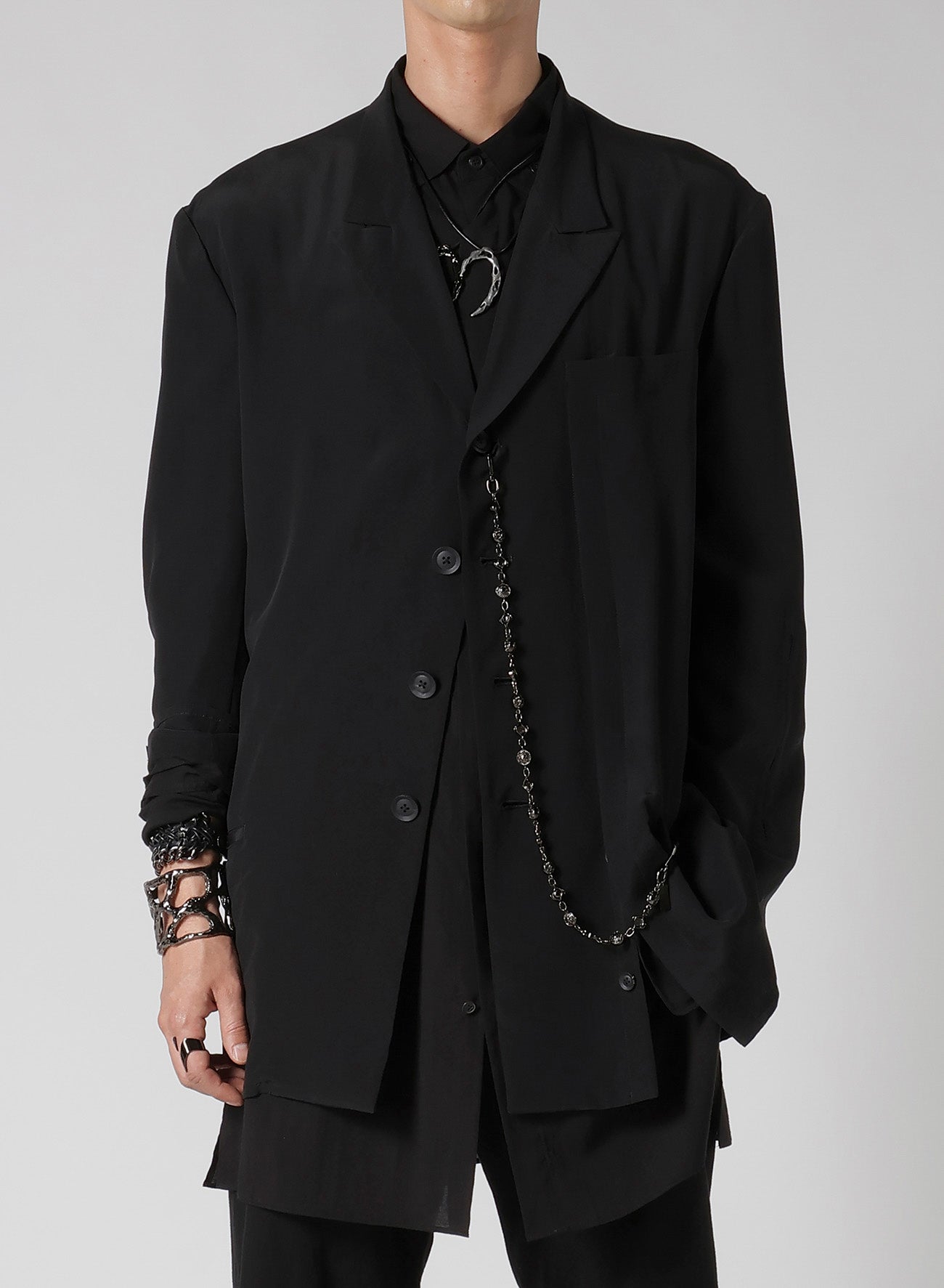 16M Crepe de Chine Asymmetrical Jacket - Lightweight Womens Blazer for Office, Evening & Special Occasions