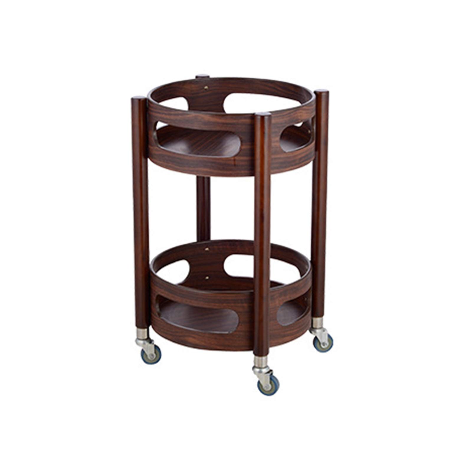 Premium 2-Tier Oval Bar Cart with 4 Wheels - Rolling Serving Cart for Wine, Tea & Kitchen Storage - Ideal for Living Room, Hotel & Home Entertaining (40x40x66cm, Modern Design)
