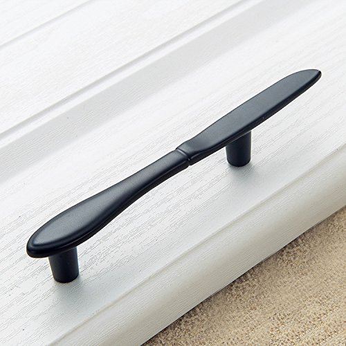 12PCS Black Fork-Shaped Cabinet Handles for Kitchen & Dresser Drawers