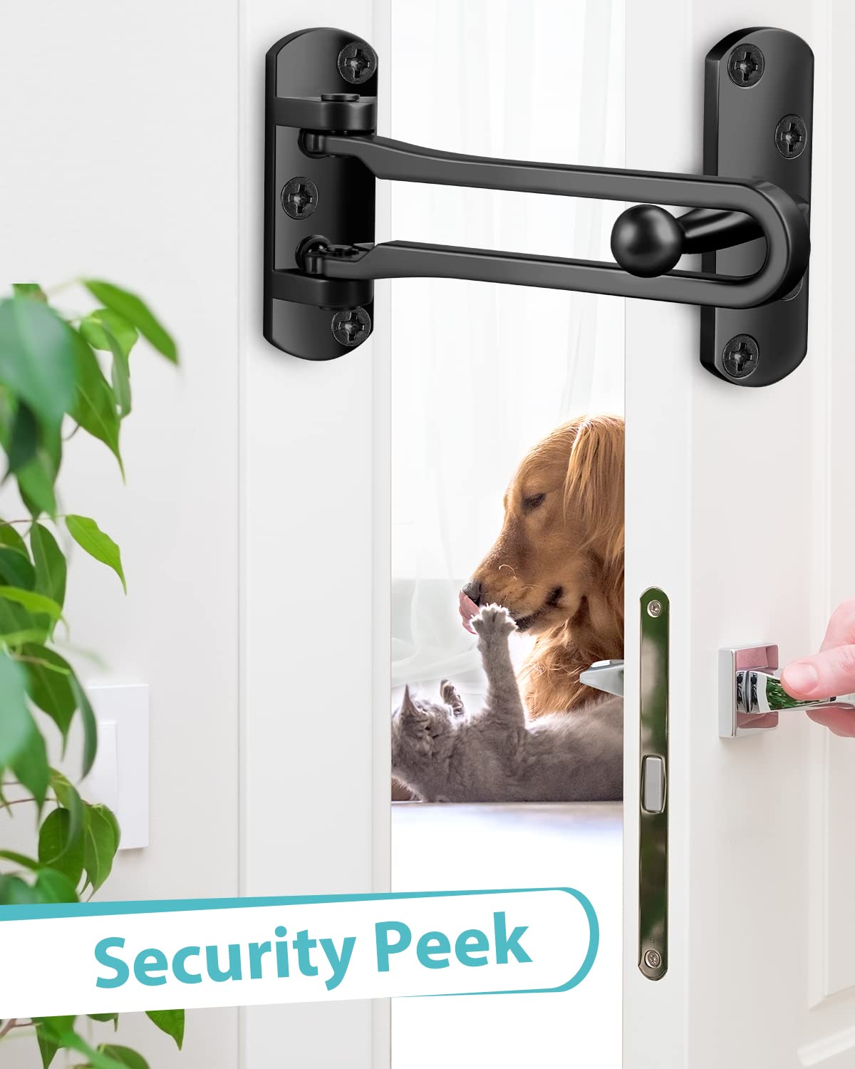 Heavy Duty Swing Bar Door Lock Latch - Premium Aluminum Sliding Security Bar for Home, Hotel & Child Safety (1 Pack) | Front Door Reinforcement & Indoor Gate Protection for Enhanced Security